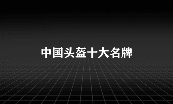中国头盔十大名牌