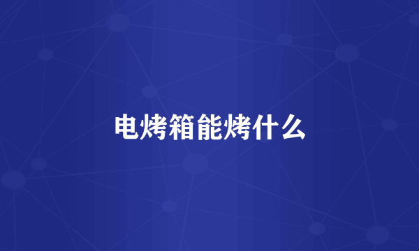 电烤箱能烤什么