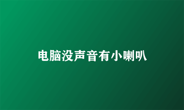 电脑没声音有小喇叭