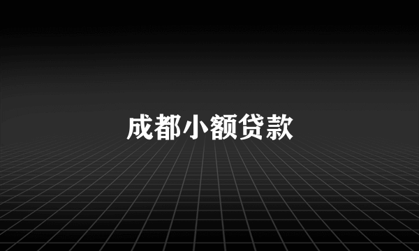 成都小额贷款
