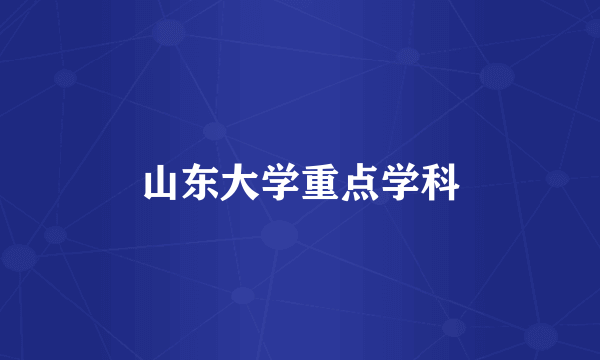 山东大学重点学科