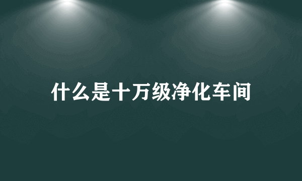 什么是十万级净化车间