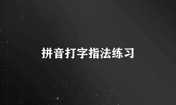 拼音打字指法练习