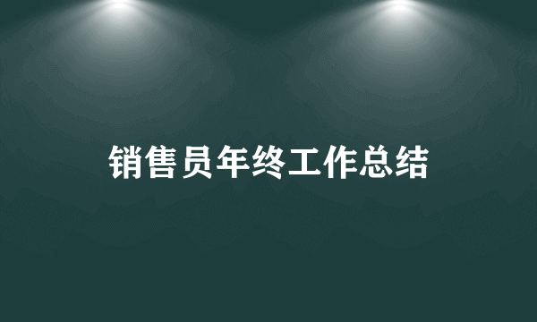 销售员年终工作总结
