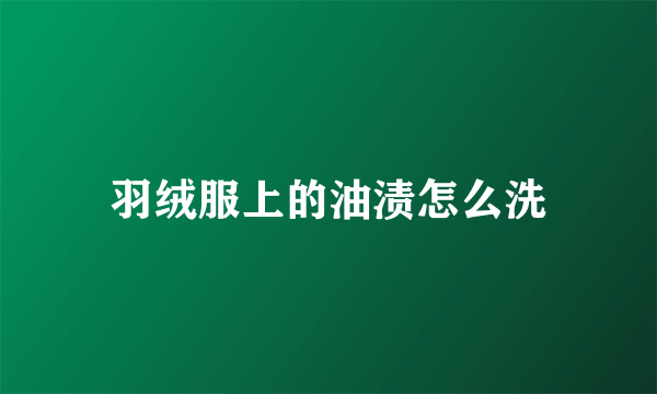 羽绒服上的油渍怎么洗