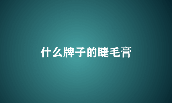 什么牌子的睫毛膏