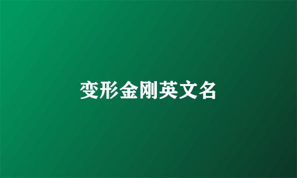 变形金刚英文名