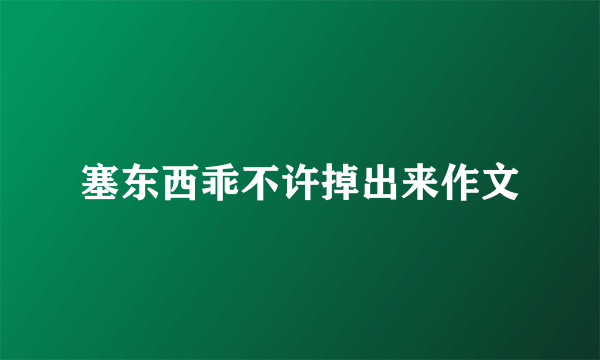 塞东西乖不许掉出来作文