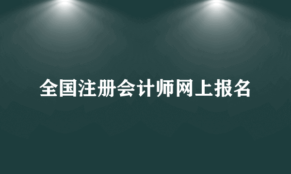全国注册会计师网上报名