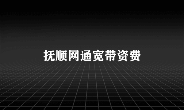 抚顺网通宽带资费