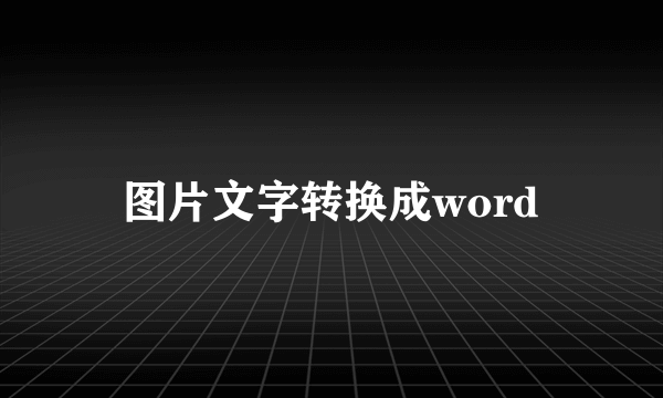 图片文字转换成word