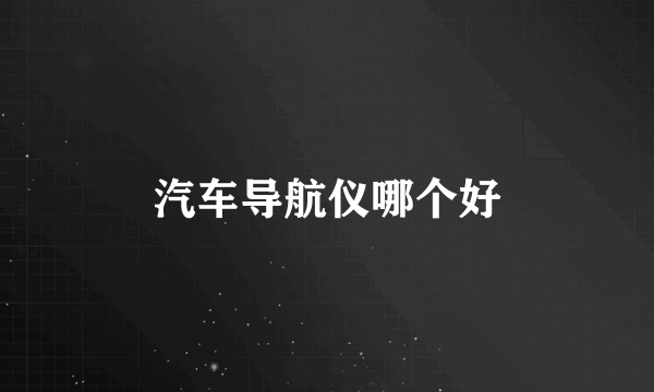 汽车导航仪哪个好