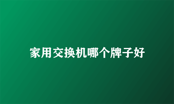 家用交换机哪个牌子好