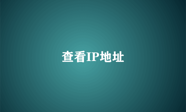 查看IP地址