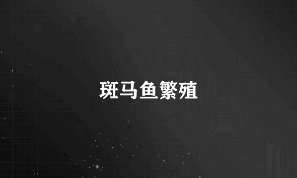 斑马鱼繁殖