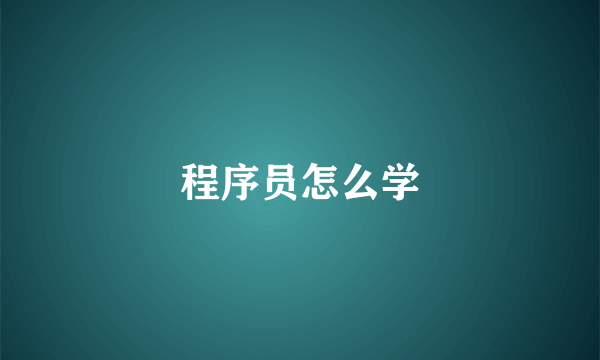 程序员怎么学