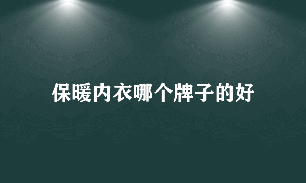 保暖内衣哪个牌子的好