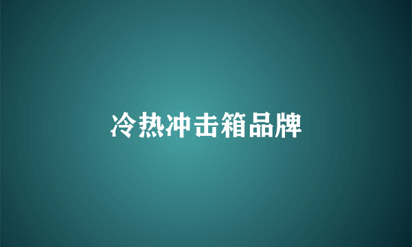 冷热冲击箱品牌