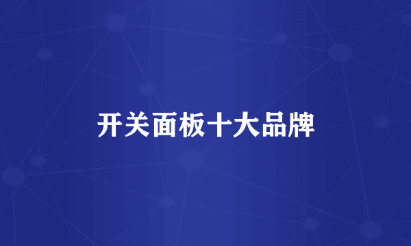 开关面板十大品牌