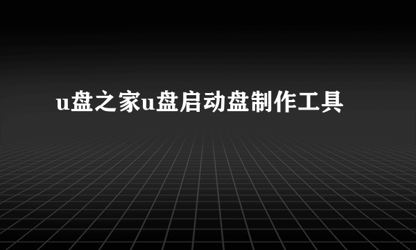 u盘之家u盘启动盘制作工具