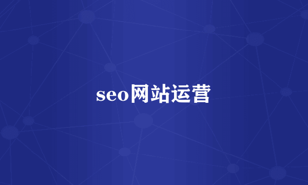 seo网站运营