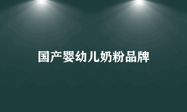 国产婴幼儿奶粉品牌