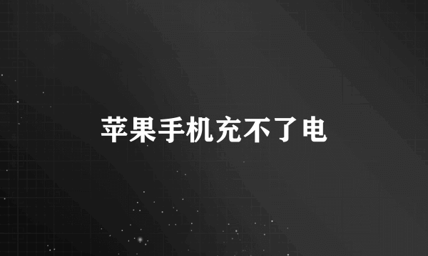 苹果手机充不了电