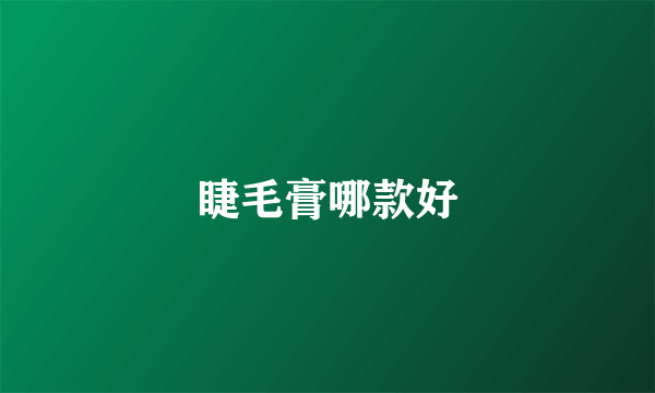睫毛膏哪款好