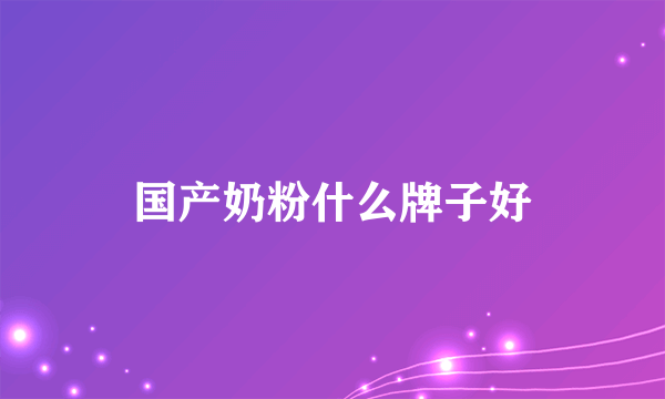 国产奶粉什么牌子好