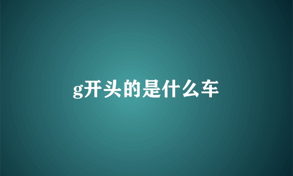 g开头的是什么车