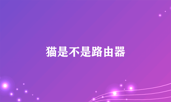 猫是不是路由器