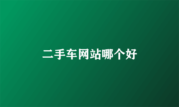 二手车网站哪个好