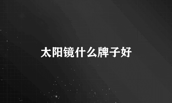 太阳镜什么牌子好