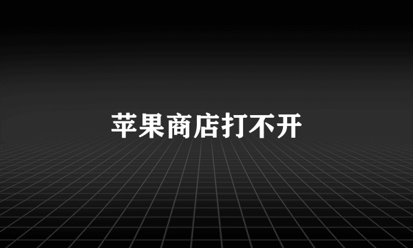 苹果商店打不开