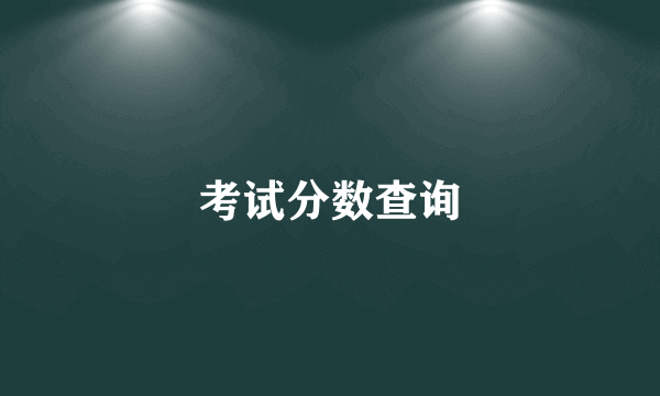 考试分数查询