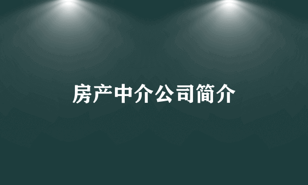 房产中介公司简介