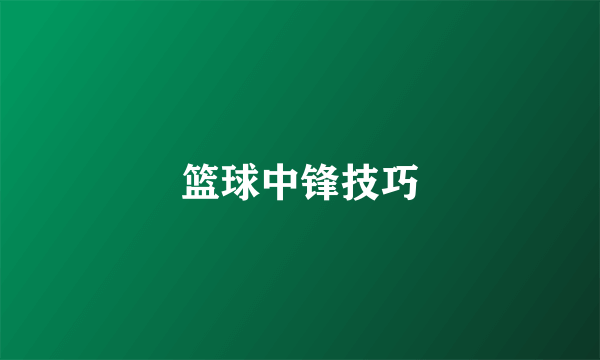 篮球中锋技巧