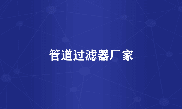 管道过滤器厂家