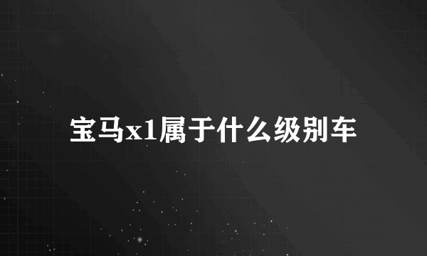 宝马x1属于什么级别车