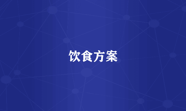 饮食方案