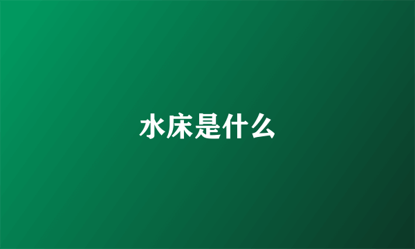 水床是什么