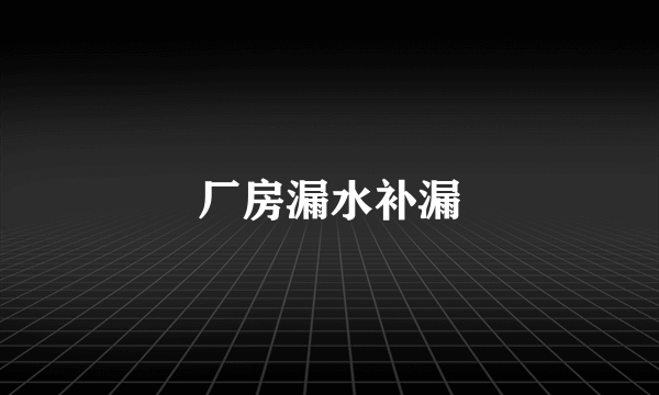 厂房漏水补漏