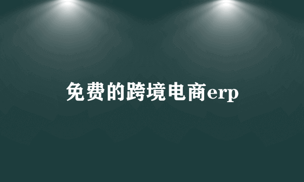 免费的跨境电商erp