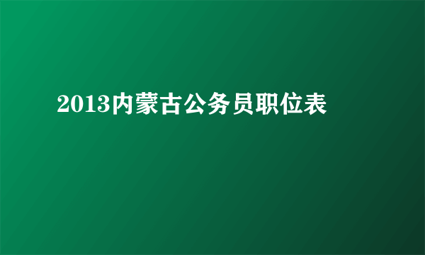 2013内蒙古公务员职位表