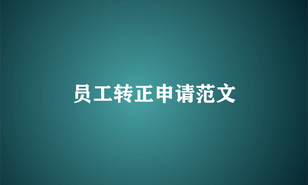 员工转正申请范文