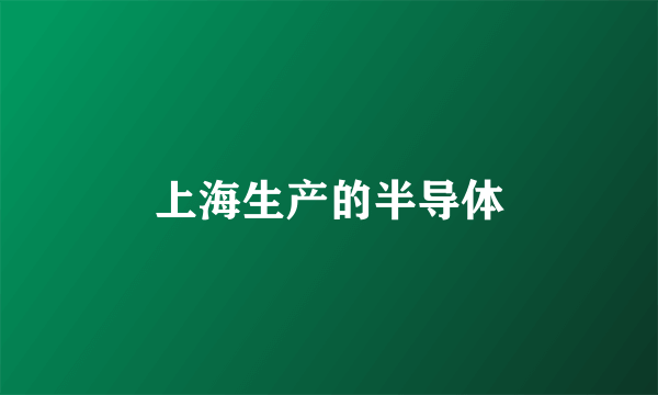 上海生产的半导体