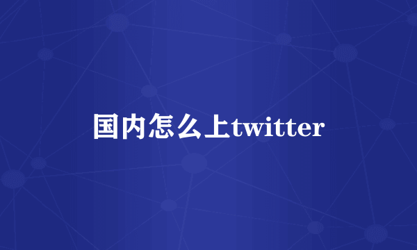 国内怎么上twitter