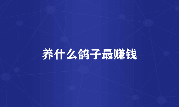 养什么鸽子最赚钱