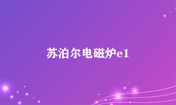 苏泊尔电磁炉e1