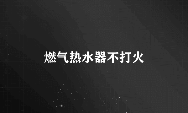 燃气热水器不打火